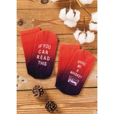 If You Can Read This Bring Me A Whiskey Gradient Crew Socks