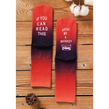 If You Can Read This Bring Me A Whiskey Gradient Crew Socks