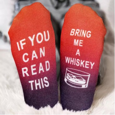 If You Can Read This Bring Me A Whiskey Gradient Crew Socks