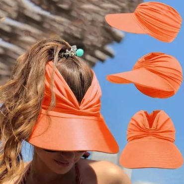 Ruched Hollow Out Sun Hat