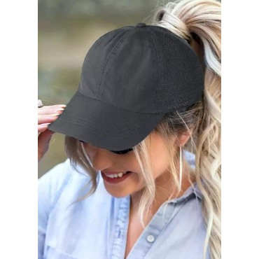 Breathable Hollow Out Criss-Cross Ponytail Baseball Cap