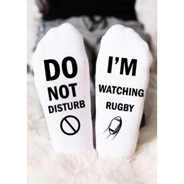 Do Not Disturb I'm Watching Rugby Soccer Crew Socks