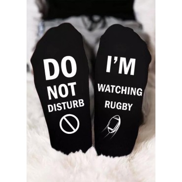 Do Not Disturb I'm Watching Rugby Soccer Crew Socks