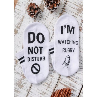 Do Not Disturb I'm Watching Rugby Soccer Crew Socks