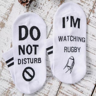 Do Not Disturb I'm Watching Rugby Soccer Crew Socks