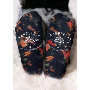Halloween Home Of The Black Flame Candle Tie Dye Crew Socks