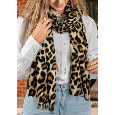 Western Winter Leopard Warm Long Scarf