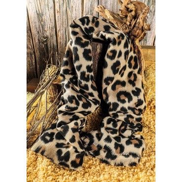 Western Winter Leopard Warm Long Scarf