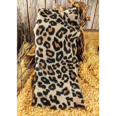 Western Winter Leopard Warm Long Scarf