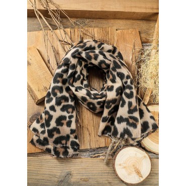 Western Winter Leopard Warm Long Scarf