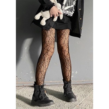 Halloween See-Through Fishnet Socks - Black