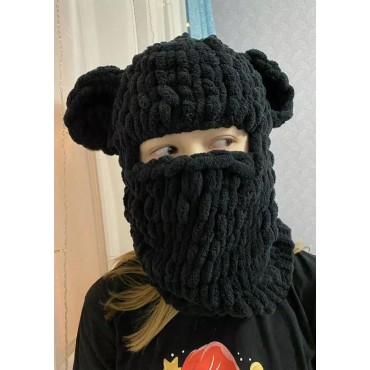 Cat Ears Balaclava Knitted Hood Ski Mask Hat