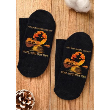 Halloween On A Dark Desert Highway Cool Wind In My Hair Witch Crew Socks