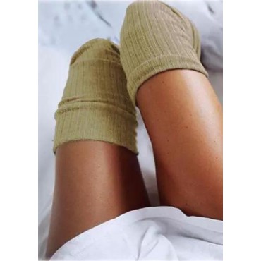 Solid Knitted Thigh-High Socks