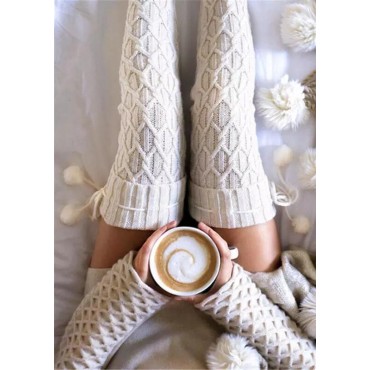 Over Knee Knitting Thickened Hairball Socks
