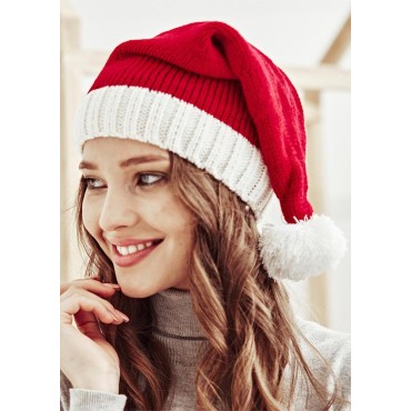 2Pcs Christmas Mommy And Me Soft Beanie Santa Cap Set
