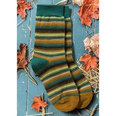 Striped Color Block Crew Socks