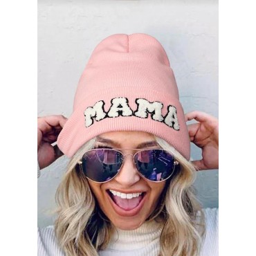 Mama Knitted Embroidery Hat