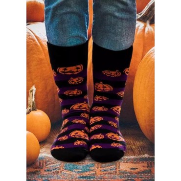 Halloween Pumpkin Face Casual Crew Socks