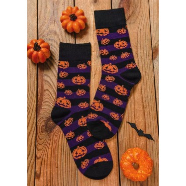 Halloween Pumpkin Face Casual Crew Socks