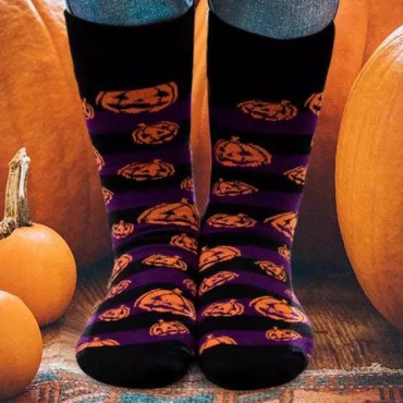 Halloween Pumpkin Face Casual Crew Socks