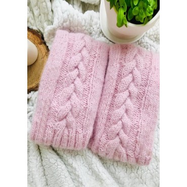 Warm Over Knee Extra Long Knitted Socks - Pink