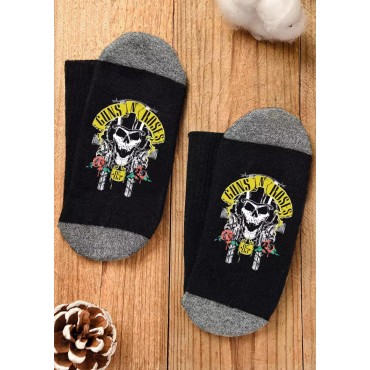 Halloween Guns N Roses Skull Crew Socks
