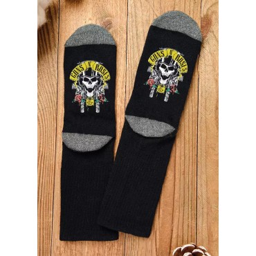Halloween Guns N Roses Skull Crew Socks