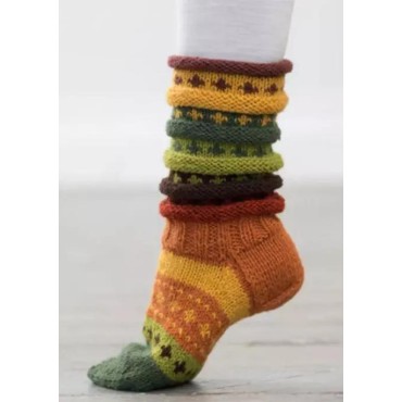 Striped Crotchet Knitted Casual Socks