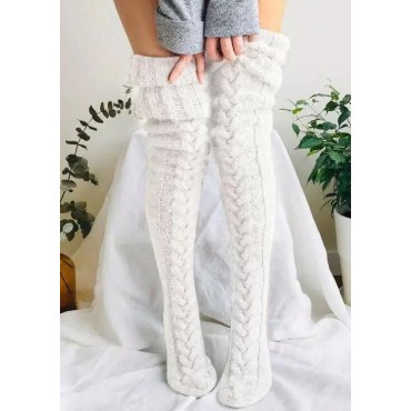Soft Warm Thigh-High Socks