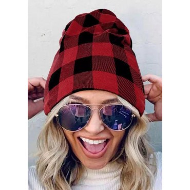 Buffalo Plaid Hollow Out Hat