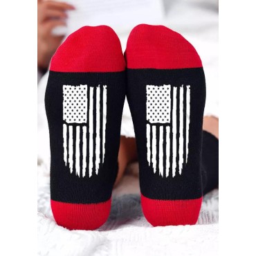 American Flag Casual Crew Socks - Black