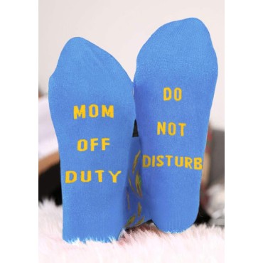 Do Not Disturb Mom Off Duty Sunflower Crew Socks