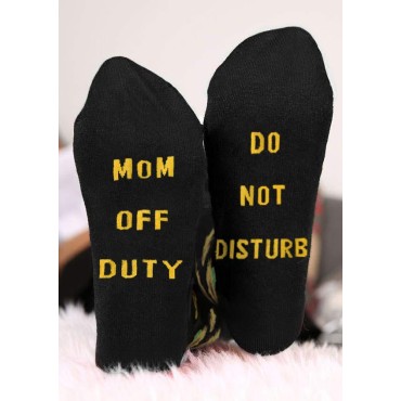 Do Not Disturb Mom Off Duty Sunflower Crew Socks