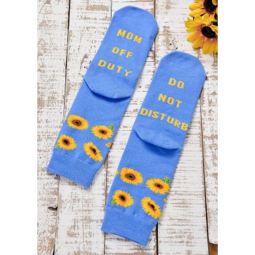 Do Not Disturb Mom Off Duty Sunflower Crew Socks