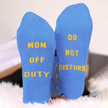 Do Not Disturb Mom Off Duty Sunflower Crew Socks