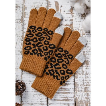 Leopard Winter Warm Gloves