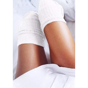 Soft Warm Thigh-High Socks - White
