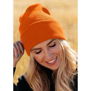 Winter Soft Knitted Beanie Hat - Orange