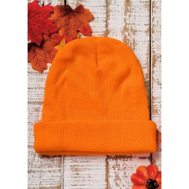 Winter Soft Knitted Beanie Hat - Orange