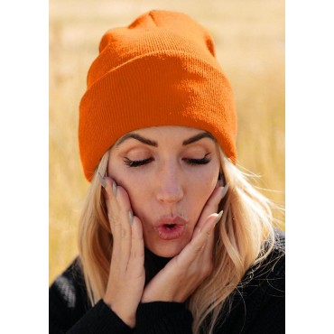 Winter Soft Knitted Beanie Hat - Orange