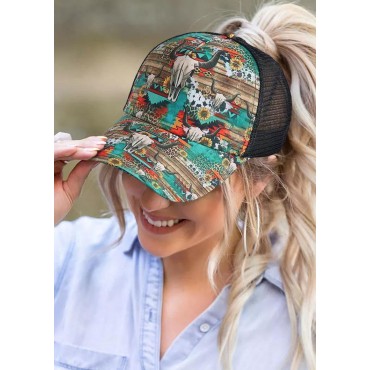 Steer Skull Sunflower Leopard Aztec Geometric Baseball Cap