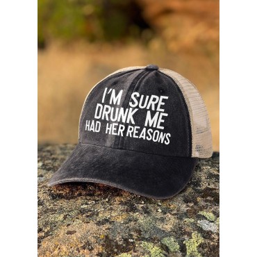 I'm Sure Drunk Me Had Her Reasons Baseball Cap - Black