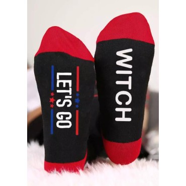 Halloween Let's Go Witch Crew Socks - Black