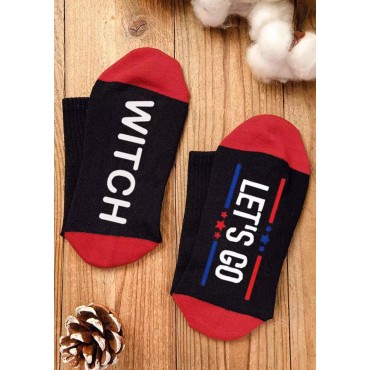 Halloween Let's Go Witch Crew Socks - Black