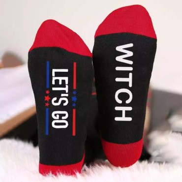 Halloween Let's Go Witch Crew Socks - Black