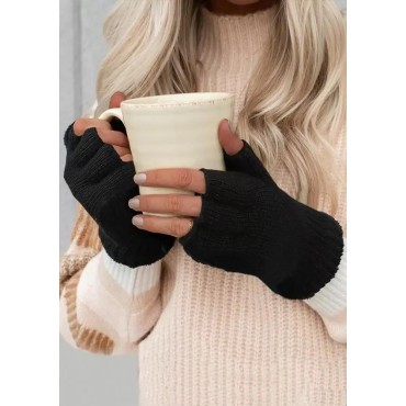 Women Outdoor Warm Half Fingerless Gloves