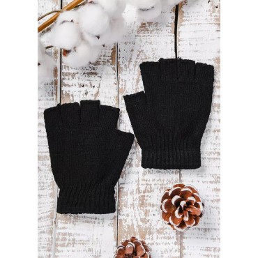 Women Outdoor Warm Half Fingerless Gloves