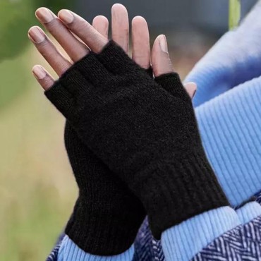 Women Outdoor Warm Half Fingerless Gloves
