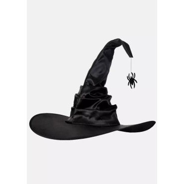 Halloween Bat Ruched Witch Hats - Black